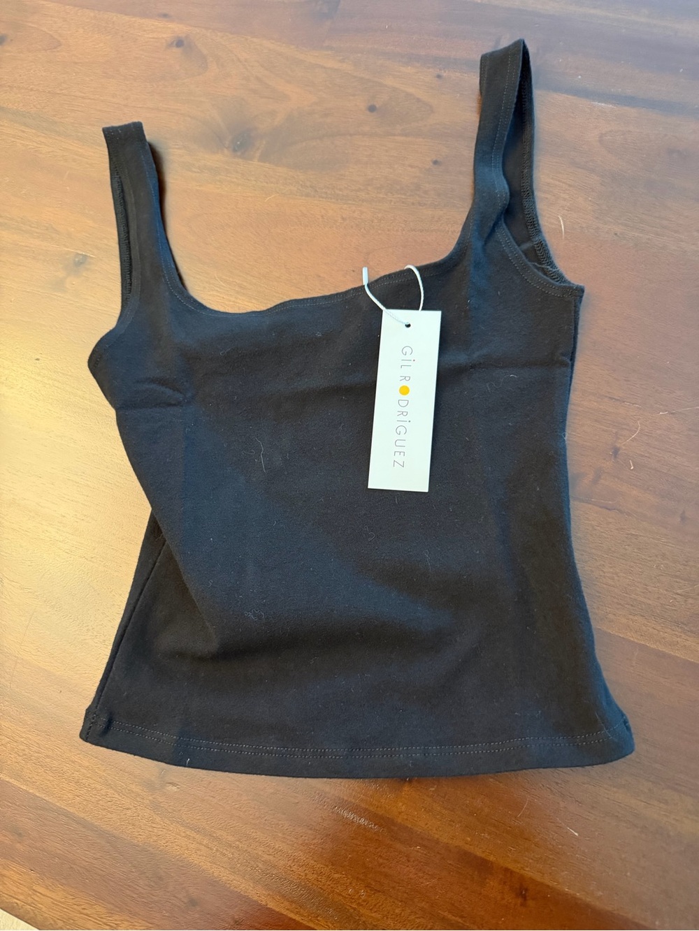NWT GIL RODRIGUEZ Matisse Scooped  Fitted Square-Neck Tank Top in Black - Picture 5 of 8
